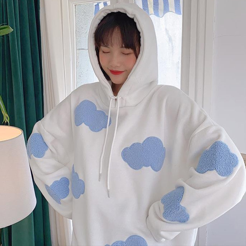 Autumn Winter Women Hoodies Thick Warm Female Fleece Hoodies Oversize Sweatshirt Tops Fashion Casual Ladies Girls Hooded Top
