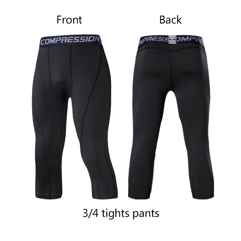 Men&#39;s Lycra Compression Pants Cycling Running Basketball Soccer Elasticity Sweatpants Fitness Tights Legging Trousers Rash Guard