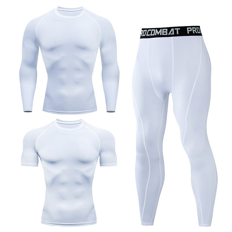Men's Compression Running Set Football Basketball Cycling Fitness Sport Wear Kits Teenager Tight Breathable Tracksuits Jersey