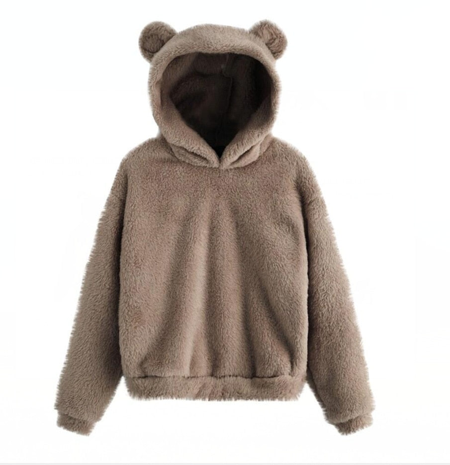 Hoodie Kawaii Women Hoodies Pullover Harajuku Sweatshirts Oversize Itself Hoody Bear Ears Warm Plush Hooded Ropa Mujer Sudaderas