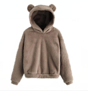 Hoodie Kawaii Women Hoodies Pullover Harajuku Sweatshirts Oversize Itself Hoody Bear Ears Warm Plush Hooded Ropa Mujer Sudaderas