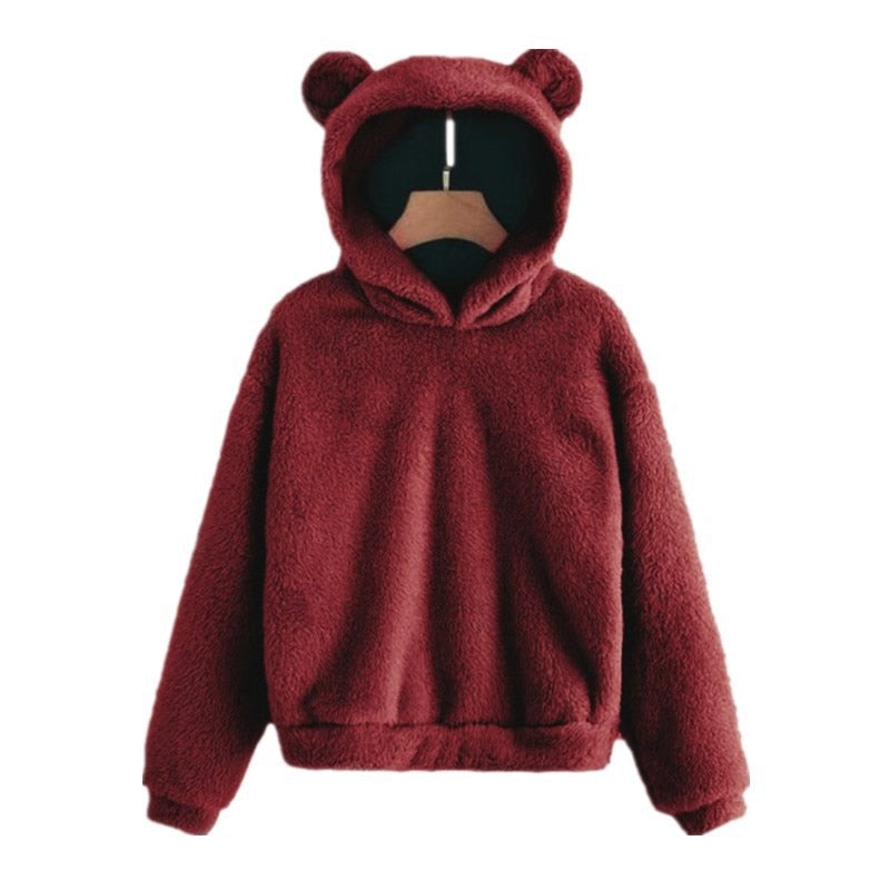 Hoodie Kawaii Women Hoodies Pullover Harajuku Sweatshirts Oversize Itself Hoody Bear Ears Warm Plush Hooded Ropa Mujer Sudaderas