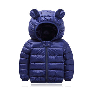 Cute Baby Girls Jacket Kids Boys Light Down Coats With Ear Hoodie Spring Girl Clothes Infant Children&#39;s Clothing For Boys Coat