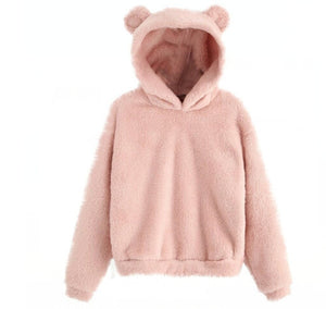 Hoodie Kawaii Women Hoodies Pullover Harajuku Sweatshirts Oversize Itself Hoody Bear Ears Warm Plush Hooded Ropa Mujer Sudaderas