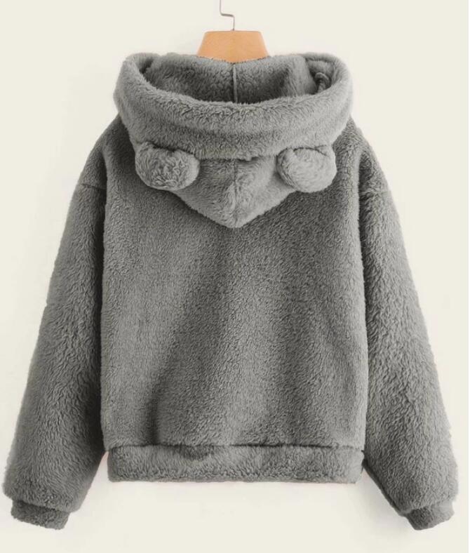 Hoodie Kawaii Women Hoodies Pullover Harajuku Sweatshirts Oversize Itself Hoody Bear Ears Warm Plush Hooded Ropa Mujer Sudaderas