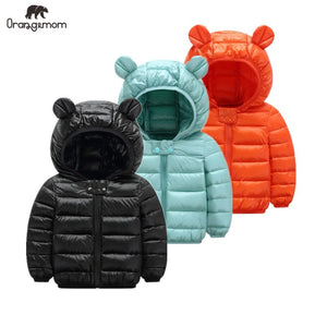 Cute Baby Girls Jacket Kids Boys Light Down Coats With Ear Hoodie Spring Girl Clothes Infant Children&#39;s Clothing For Boys Coat
